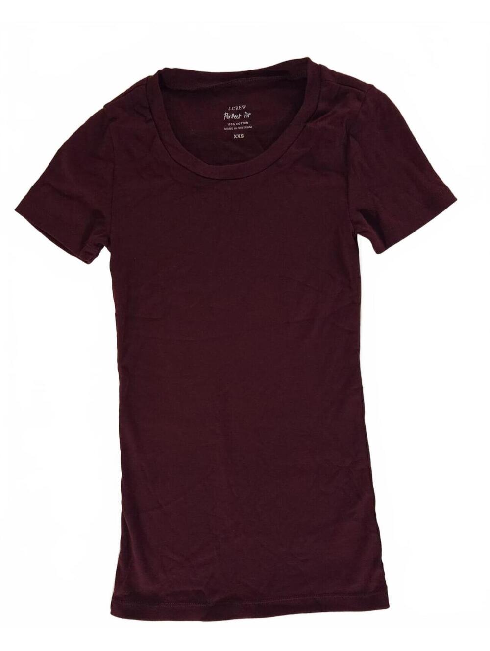 J.Crew Perfect Fit Women's Burgundy T-Shirt XXS